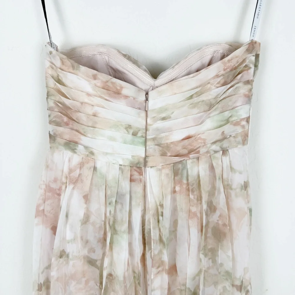 Jenny Yoo Collection Watercolor Nyla Floral Strapless Dress Maxi Bridesmaid